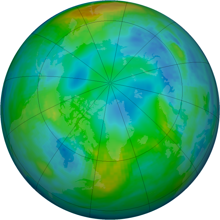 Arctic ozone map for 16 November 1985